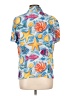 Carlisle 100% Silk Tropical Blue Short Sleeve Silk Top Size 10 - photo 2