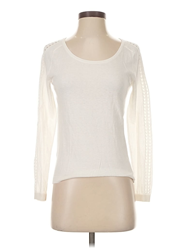 Pre-owned Ann Taylor Loft Pullover Sweater In Ivory