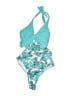 Unbranded Tropical Teal One Piece Swimsuit Size M - photo 1