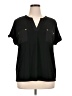 Anne Klein Black Short Sleeve Blouse Size XL - photo 1