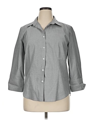Talbots 3/4 Sleeve Button-Down Shirt (view 1)