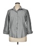 Talbots 100% Cotton Gray 3/4 Sleeve Button-Down Shirt Size 16 - photo 1