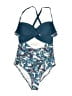 Unbranded Print Blue One Piece Swimsuit Size M - photo 1