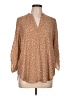 Lush 100% Polyester Polka Dots Brown 3/4 Sleeve Blouse Size L - photo 1