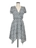 Aqua 100% Polyester Print Gray Casual Dress Size M - photo 1