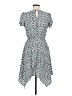 Aqua 100% Polyester Print Gray Casual Dress Size M - photo 2