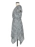 Aqua 100% Polyester Print Gray Casual Dress Size M - photo 5