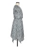 Aqua 100% Polyester Print Gray Casual Dress Size M - photo 4