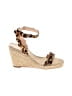 Loeffler Randall Animal Print Tan Wedges Size 8 - photo 1