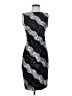 Cache 100% Polyester Chevron-herringbone Silver Cocktail Dress Size 0 - photo 1