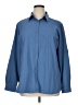 Columbia 100% Polyester Solid Blue Long Sleeve Blouse Size XL - photo 1