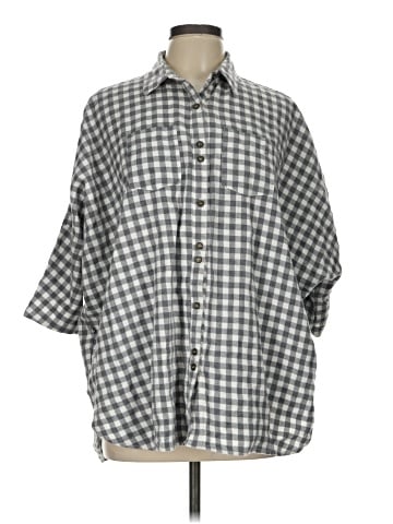 Easel 3/4 Sleeve Button-Down Shirt (view 1)