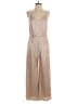 Watters & Watters 100% Polyester Metallic Gold Jumpsuit Size 4 - photo 1