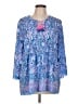 Lilly Pulitzer 100% Polyester Blue 3/4 Sleeve Blouse Size L - photo 1