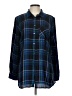 Talbots Plaid Blue Long Sleeve Button-Down Shirt Size L - photo 1