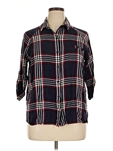 Attention 3/4 Sleeve Button-Down Shirt (view 1)