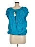 Max Edition 100% Linen Teal Short Sleeve Blouse Size L - photo 2