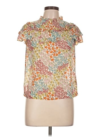 Rebecca Taylor Short Sleeve Silk Top (view 1)