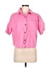 Athleta Pink Short Sleeve Button-Down Shirt Size M - photo 1