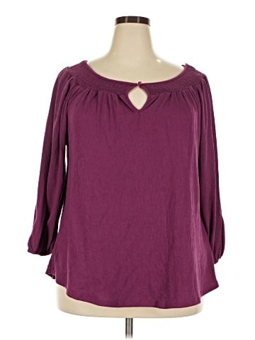 Basic Editions 3/4 Sleeve Blouse (view 1)