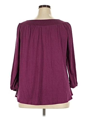 Basic Editions 3/4 Sleeve Blouse (view 2)