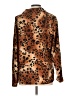 Impressions Animal Print Brown Long Sleeve Blouse Size L - photo 2