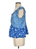 Ann Taylor LOFT 100% Rayon Blue Sleeveless Blouse Size S - photo 5