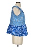 Ann Taylor LOFT 100% Rayon Blue Sleeveless Blouse Size S - photo 4