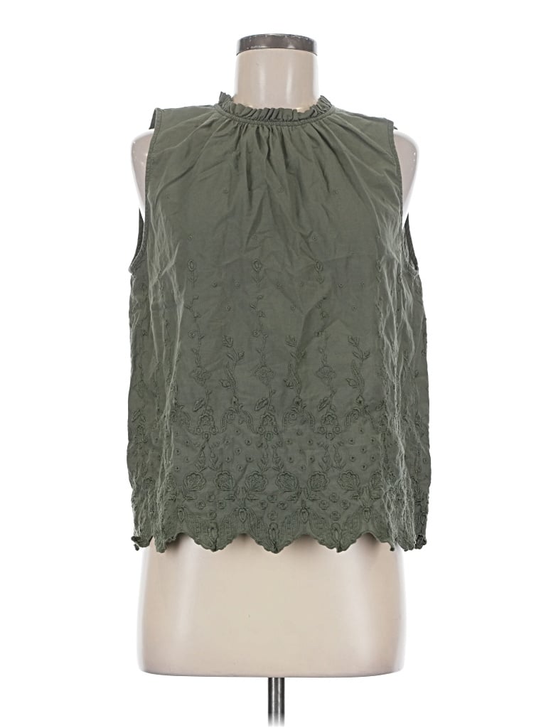 Pre-owned Ann Taylor Loft Sleeveless Blouse In Green