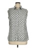 Talbots Silver Sleeveless Button-Down Shirt Size 16 - photo 1