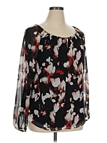 White House Black Market Long Sleeve Blouse (view 1)