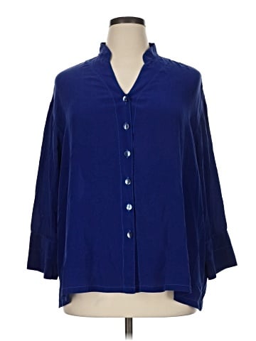 Tianello 3/4 Sleeve Silk Top (view 1)