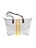 MICHAEL Michael Kors 100% Leather Stripes Gray Leather Tote One size - photo 1