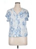 Sigrid Olsen 100% Linen Blue Short Sleeve Blouse Size XL - photo 1