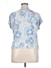 Sigrid Olsen 100% Linen Blue Short Sleeve Blouse Size XL - photo 2