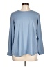 J.Jill Solid Blue Long Sleeve T-Shirt Size Lg Petite - photo 1