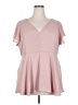 Torrid 100% Polyester Pink Short Sleeve Blouse Size 2X Plus (2) - photo 1
