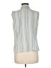Lands' End 100% Baumwolle Stripes Green Sleeveless Button-Down Shirt Size M - photo 2