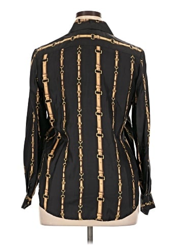 Skirtin Around Long Sleeve Silk Top (view 2)