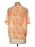 Unbranded 100% Rayon Animal Print Orange Short Sleeve Blouse Size L (estimated) - photo 2