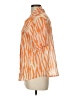 Unbranded 100% Rayon Animal Print Orange Short Sleeve Blouse Size L (estimated) - photo 5