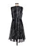 DKNY 100% Polyester Graphic Gray Casual Dress Size 8 - photo 2