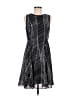 DKNY 100% Polyester Graphic Gray Casual Dress Size 8 - photo 1