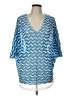 Mechant Blue 3/4 Sleeve Blouse Size L - photo 1