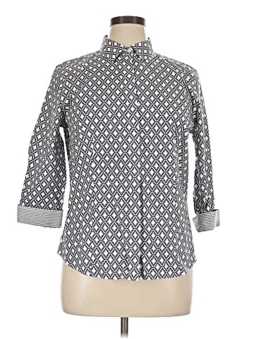 Talbots 3/4 Sleeve Button-Down Shirt (view 1)