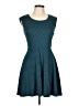 Candie's Chevron-herringbone Teal Casual Dress Size L - photo 1