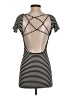Olivaceous Stripes Black Casual Dress Size S - photo 2