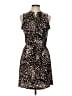 Veronica M. Animal Print Black Cocktail Dress Size L - photo 1