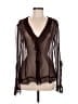 MNG Black Long Sleeve Blouse Size 6 - photo 1