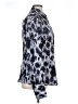 Farinaz Taghavi 100% Polyester Animal Print Blue Long Sleeve Blouse Size 16 - photo 4
